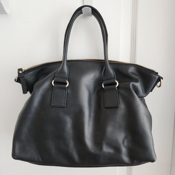 Authentic Kate Spade Hampton Road Janie Black Leather Satchel Shoulder Bag Purse - Picture 2 of 14